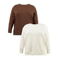 thumbnail image 1 of Terra & Sky Women's Plus Size Fleece Sweatshirt, Available in 1,2, and 3- Packs, Size 0X-4X, 1 of 23