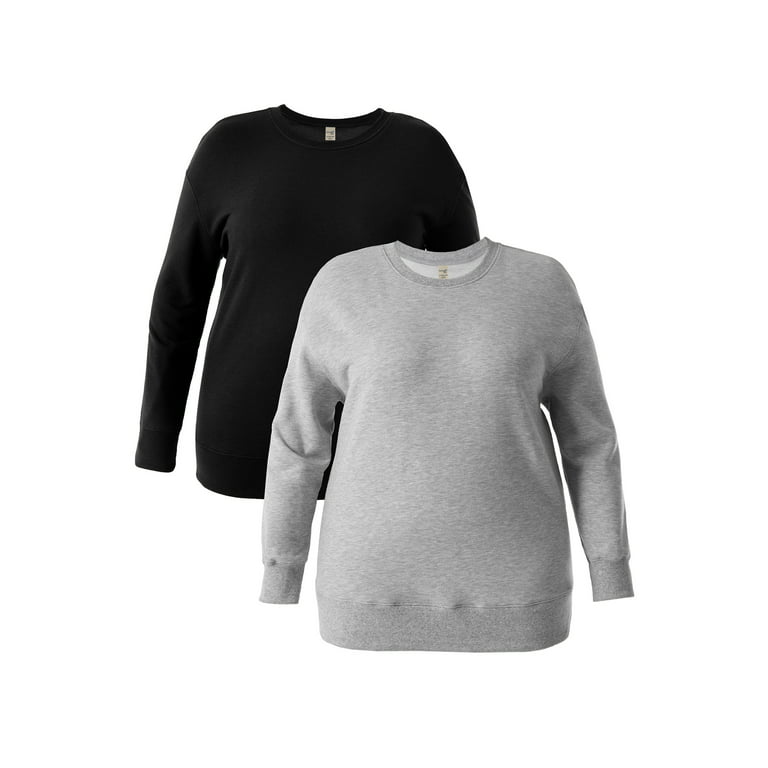 Terra & Sky Women's Plus Size Fleece Sweatshirt, 2-Pack - Walmart.com