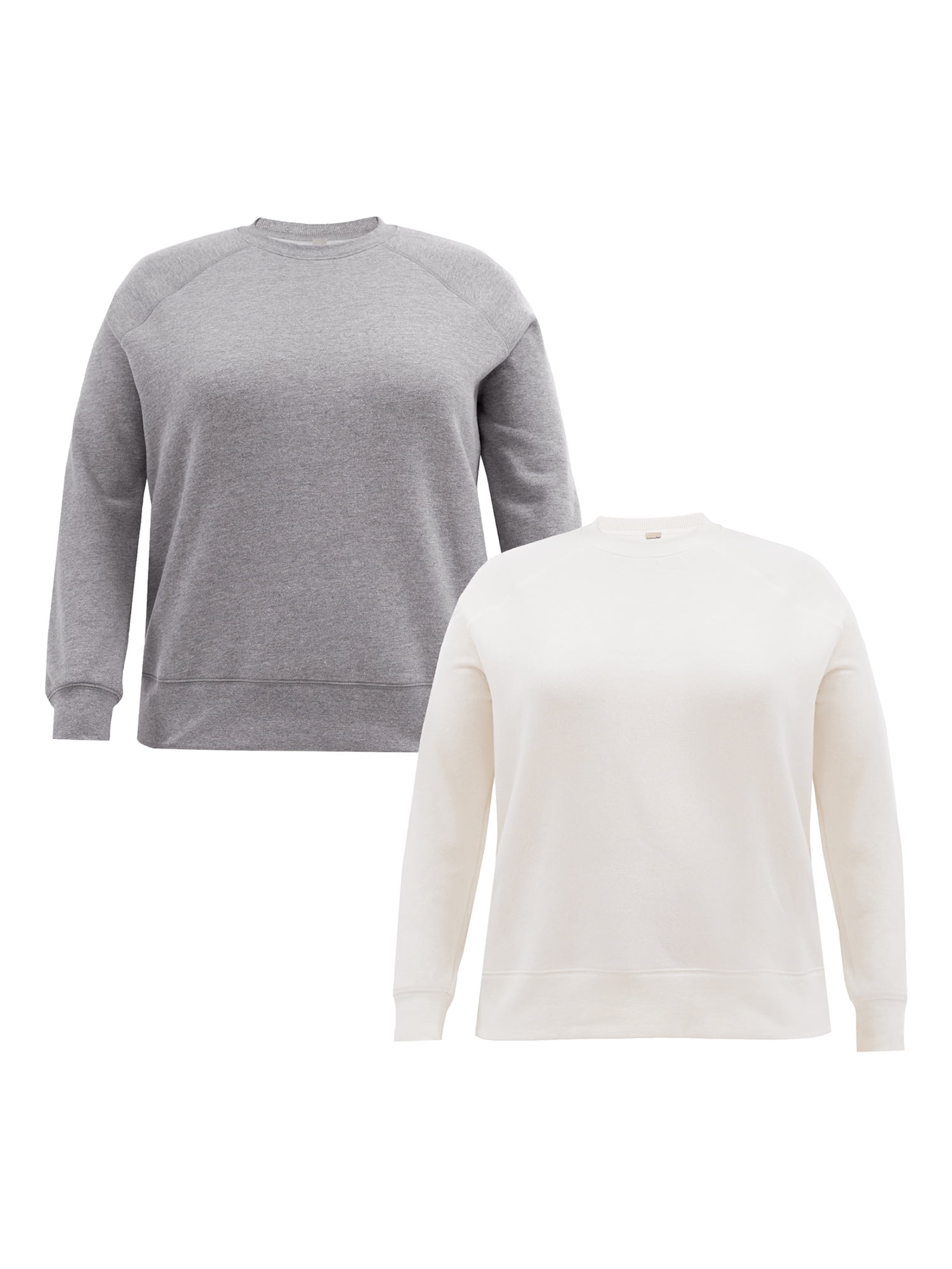 She + Sky Full Size Color Block Sleeve Johnny Collar French Terry Sweatshirt Plus Size main image 0