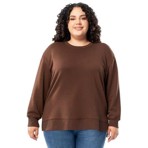 Terra & Sky Women's Plus Size Fleece Sweatshirt, Available in 1,2, and 3- Packs, Size 0X-4X