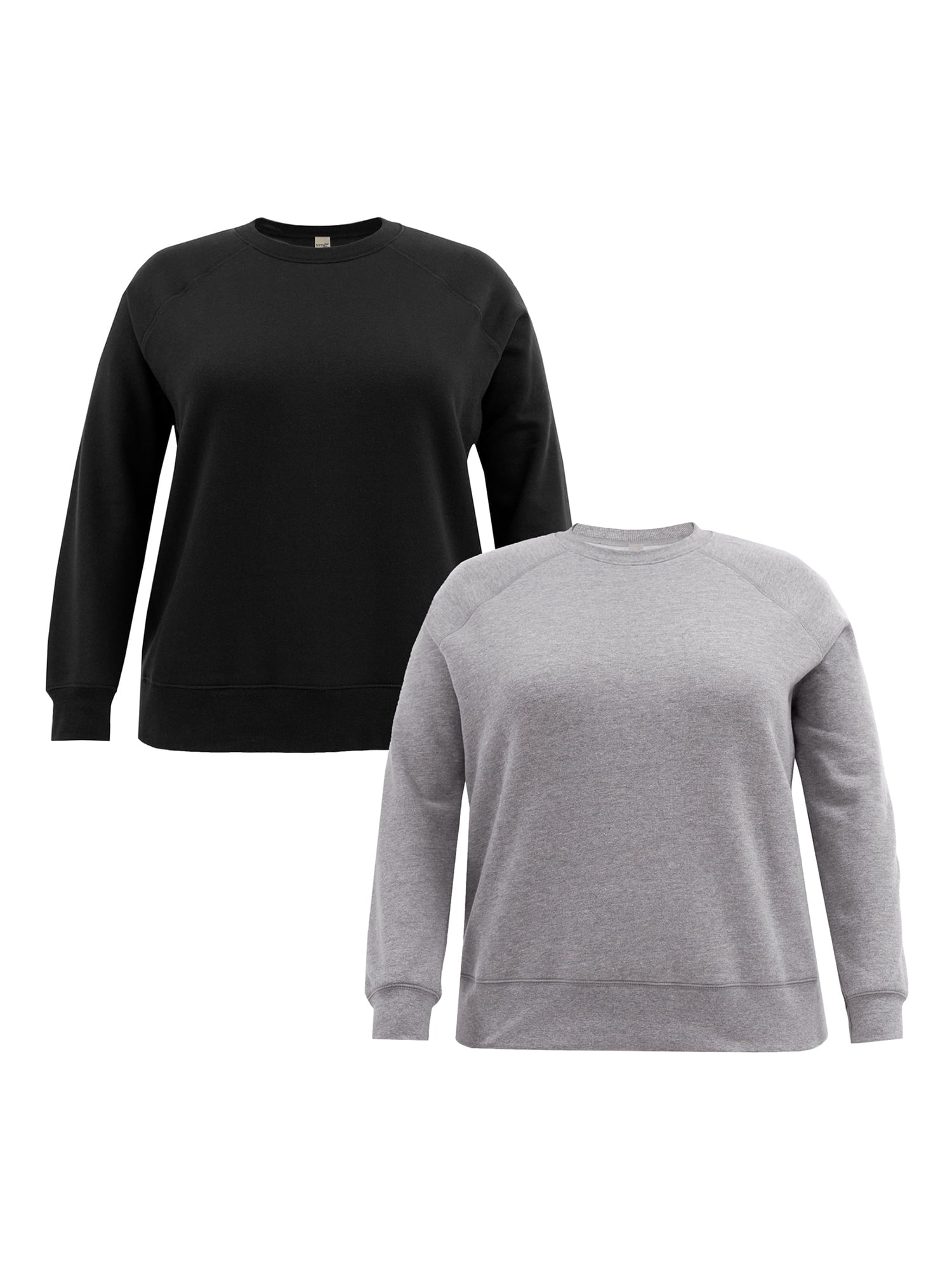 Terra & Sky Women's Plus Size Fleece Sweatshirt, Available in 1,2, and 3- Packs, Size 0X-4X