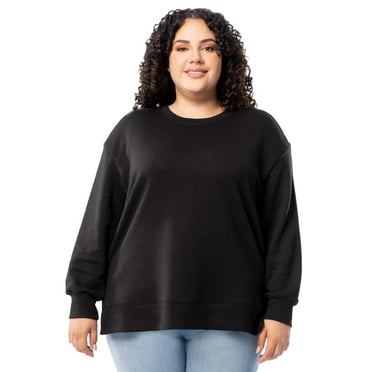 Terra & Sky Women's Plus Size Fleece Sweatshirt, Available in 1,2, and 3- Packs, Size 0X-4X