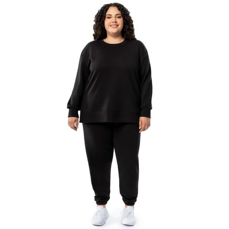 Terra & Sky Women's Plus Size Fleece Sweatshirt and Sweatpant Set (0X-4X)