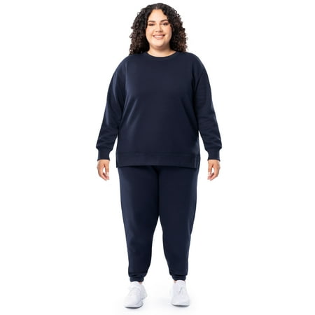Terra & Sky Women's Plus Size Fleece Sweatshirt and Sweatpant Set (0X-4X)