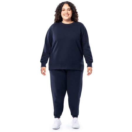 Terra & Sky Women's Plus Size Fleece Sweatshirt and Sweatpant Set (0X-4X)