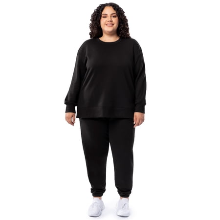 Terra & Sky Women's Plus Size Fleece Sweatshirt and Sweatpant Set (0X-4X)