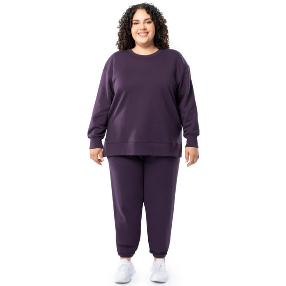 Terra & Sky Women's Plus Size Fleece Sweatshirt and Sweatpant Set (0X-4X)