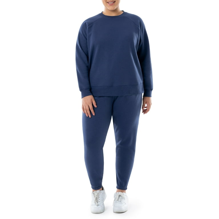 Terra & Sky Women's Plus Size Fleece Sweatshirt and Sweatpants Set, 2-Piece  
