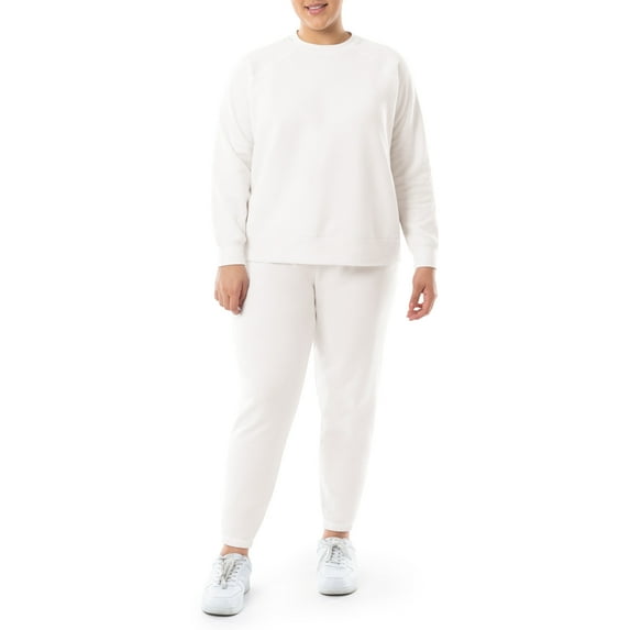 Terra & Sky Women's Plus Size Fleece Sweatshirt and Sweatpants Set, 2-Piece