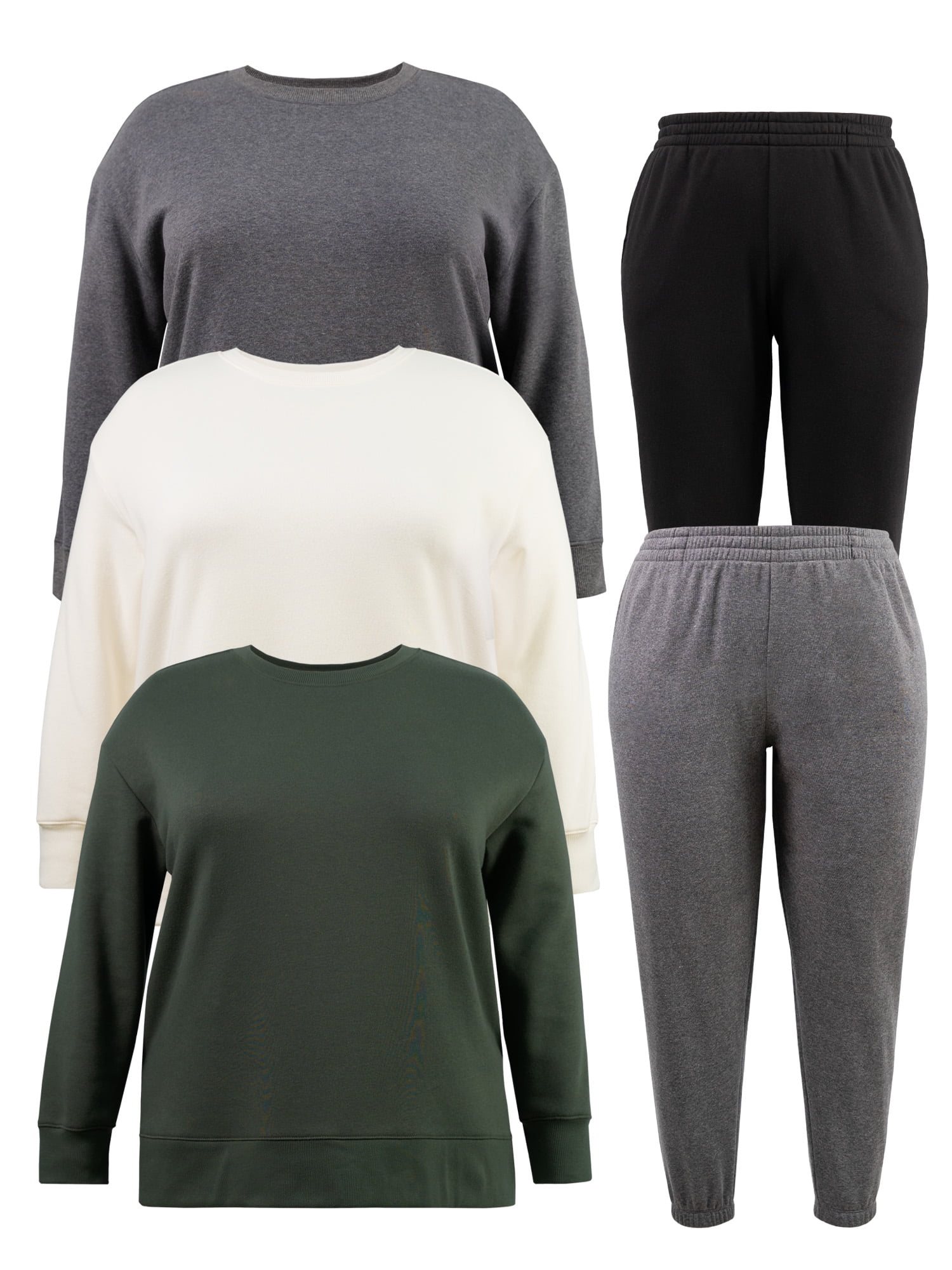 Free Shipping! Terra & Sky Plus Size 5-Piece Fleece Sweatshirt and