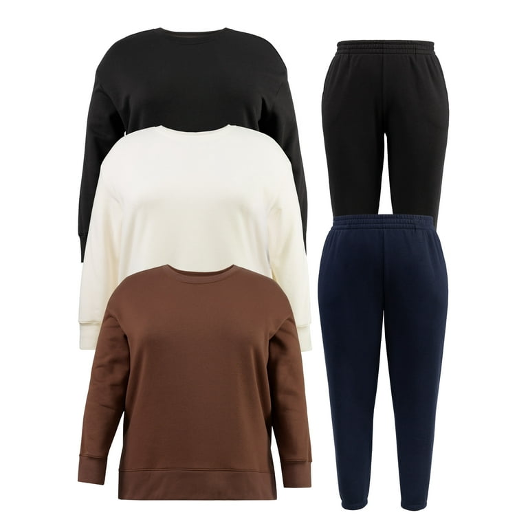Terra Sky Women s Plus Size Fleece Sweatshirts and Sweatpants Set 5 Piece 0X 4X