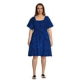 thumbnail image 1 of Terra & Sky Women's Plus Size Flutter Sleeve Fit & Flare Dress, 1 of 6
