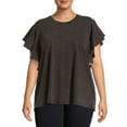 thumbnail image 1 of Terra & Sky Women's Plus Size Flutter Sleeve Knit Top, 1 of 5