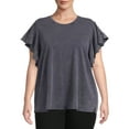 thumbnail image 1 of Terra & Sky Women's Plus Size Flutter Sleeve Knit Top, 1 of 5