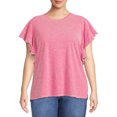 thumbnail image 1 of Terra & Sky Women's Plus Size Flutter Sleeve Knit Top, 1 of 6