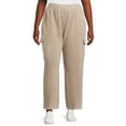 thumbnail image 1 of Terra & Sky Women's Plus Size French Terry Cloth Cargo Pants, 28” Inseam, 1 of 6