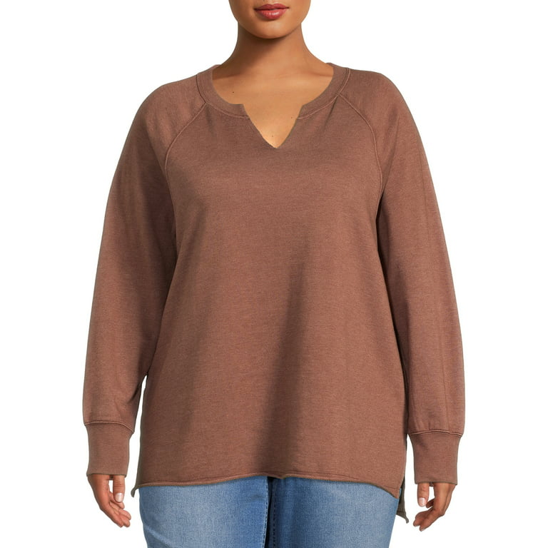 Terra & Sky Women's Plus Size French Terry Sweatshirt 