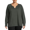 thumbnail image 1 of Terra & Sky Women's Plus Size French Terry Sweatshirt, 1 of 5
