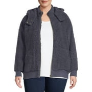 Terra & Sky Women's Plus Size Full-Zip Faux Sherpa Jacket