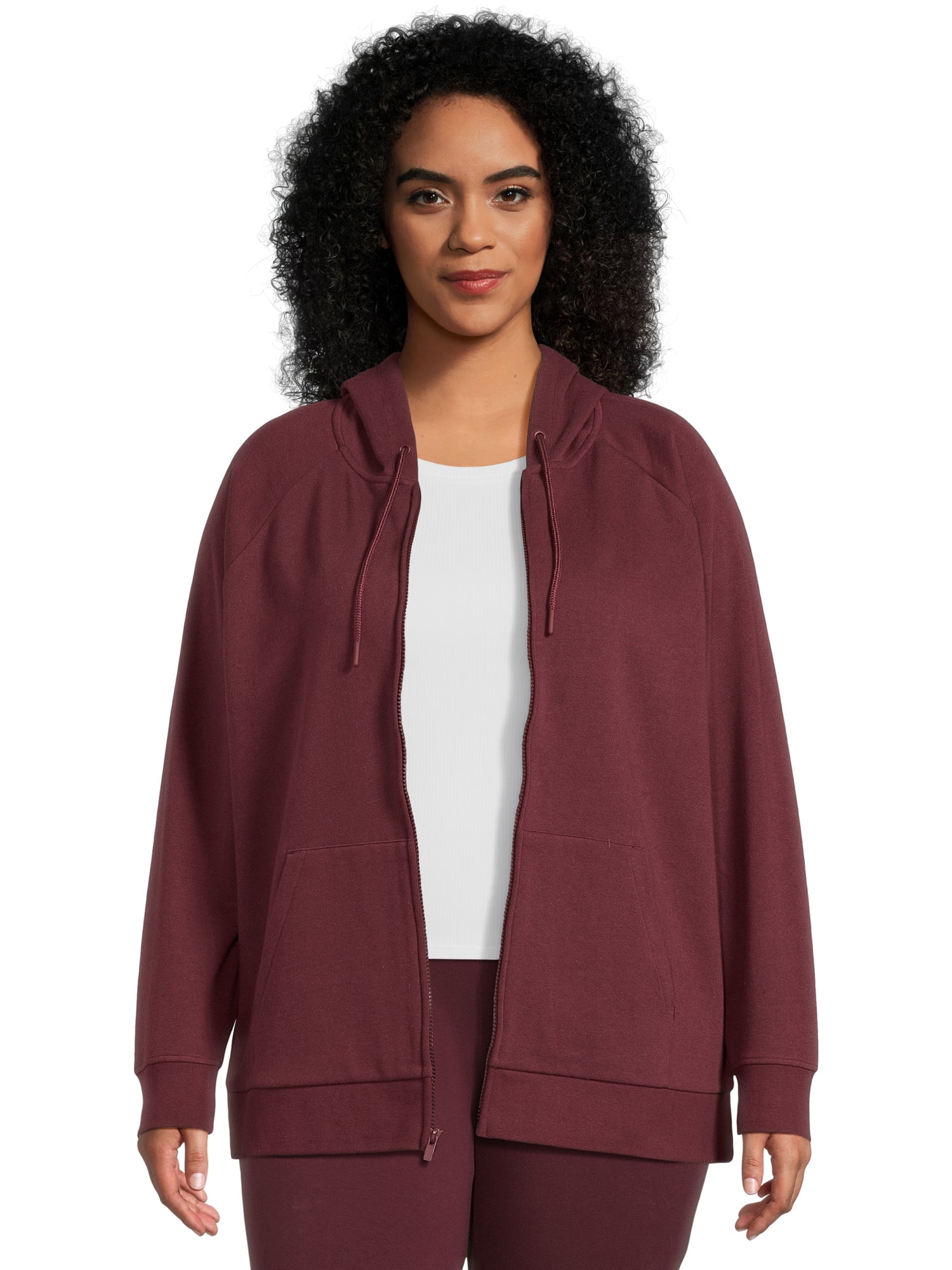 Terra & Sky Women's Plus Size Full Zip Fleece Hoodie 