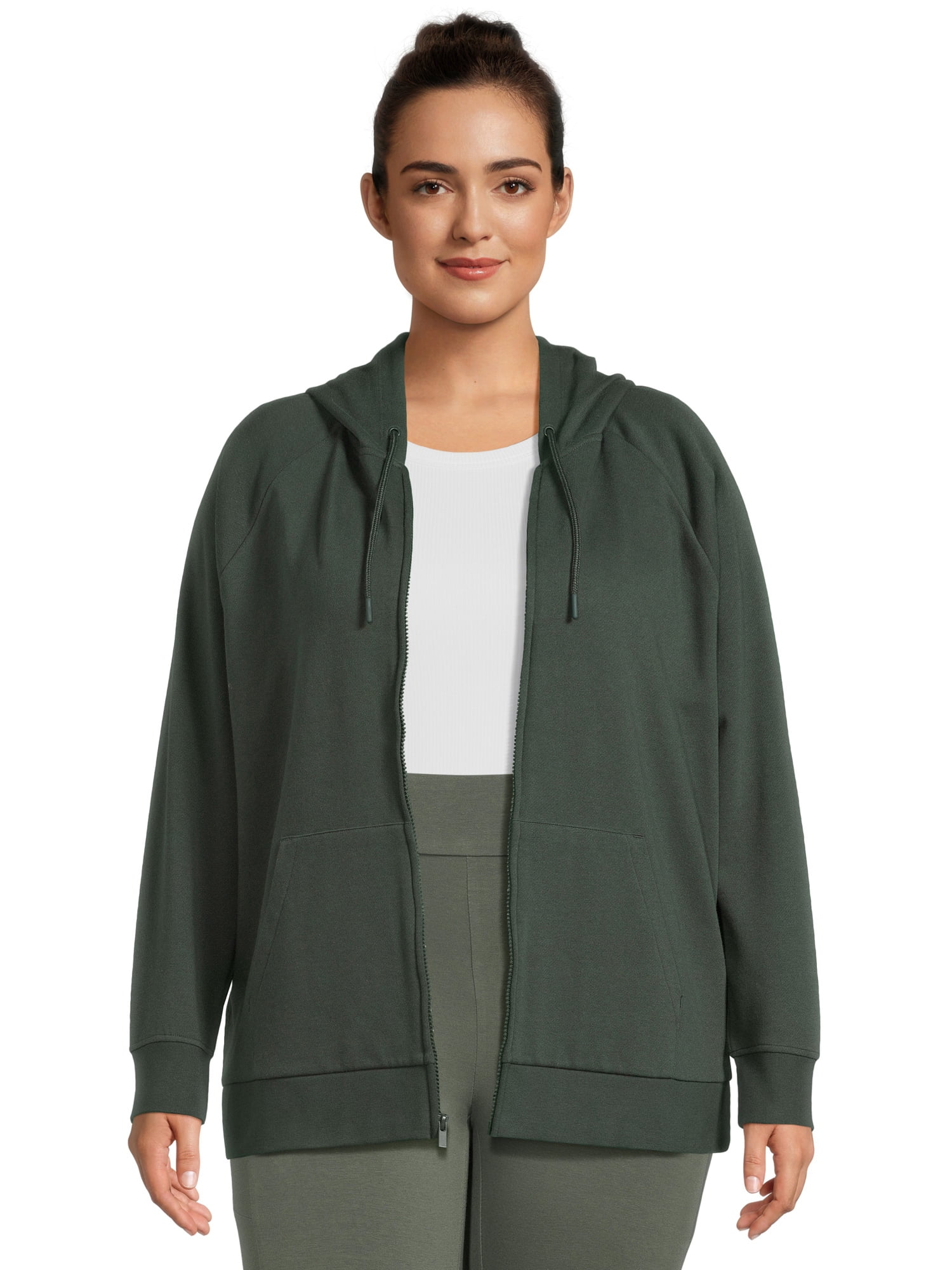 Terra & Sky Women's Plus Size Full Zip Fleece Hoodie - Walmart.com