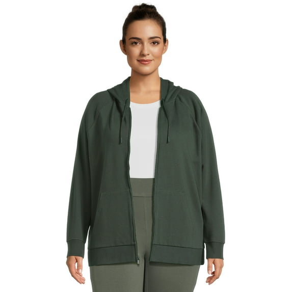 Terra & Sky Women's Plus Size Full Zip Fleece Hoodie