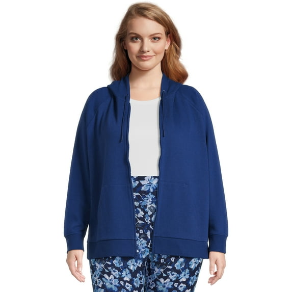 Terra & Sky Women's Plus Size Full Zip Fleece Hoodie