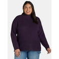 thumbnail image 1 of Terra & Sky Women's Plus Size Funnel Neck Sweater, Midweight, Sizes 0X-5X, 1 of 5