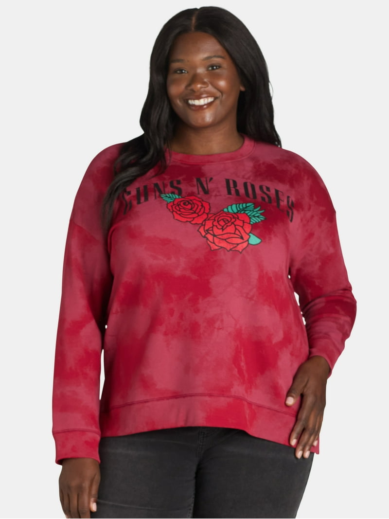 Terra & Sky Women's Plus Size Guns N' Roses Graphic Band Long
