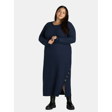 Terra & Sky Women's Plus Size Hacci Dress, 0X-5X