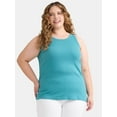 thumbnail image 1 of Terra & Sky Women's Plus Size High Neck Rib Tank Top, Sizes 0X-4X, 1 of 5