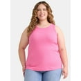 thumbnail image 1 of Terra & Sky Women's Plus Size High Neck Rib Tank Top, Sizes 0X-4X, 1 of 5