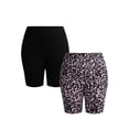thumbnail image 1 of Terra & Sky Women’s Plus Size Bike Shorts, 10" Inseam, 2-Pack, Sizes 0X-4X, 1 of 7
