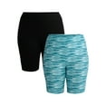 thumbnail image 1 of Terra & Sky Women’s Plus Size Bike Shorts, 10" Inseam, 2-Pack, Sizes 0X-5X, 1 of 7