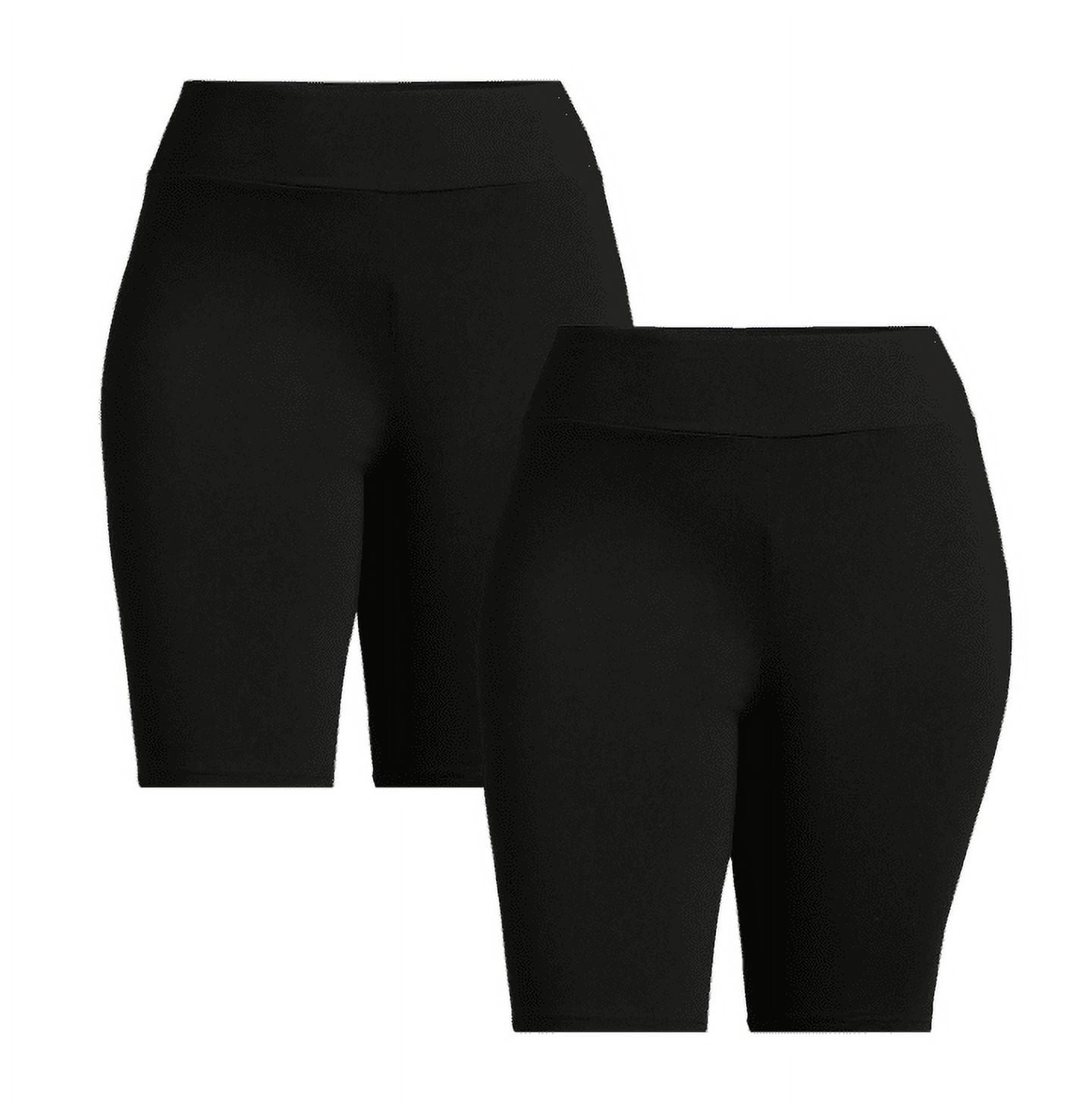 Terra & Sky Women’s Plus Size Bike Shorts, 10" Inseam, 2-Pack, Sizes 0X-5X