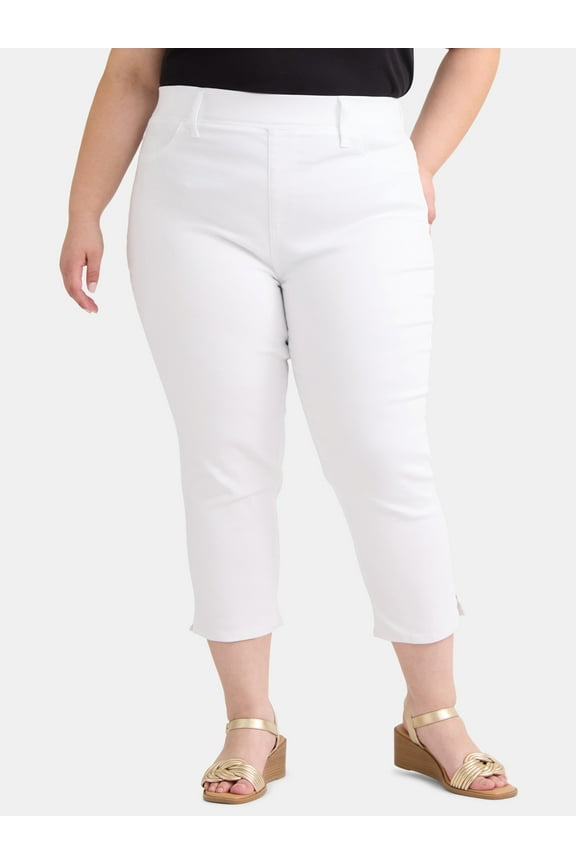 Women's Plus Size High Rise Capri Jeggings, Sizes 0X-5X