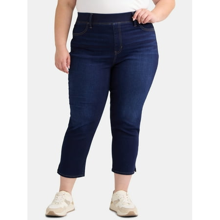 Terra & Sky Women's Plus Size High Rise Capri Jeggings, Sizes 0X-5X