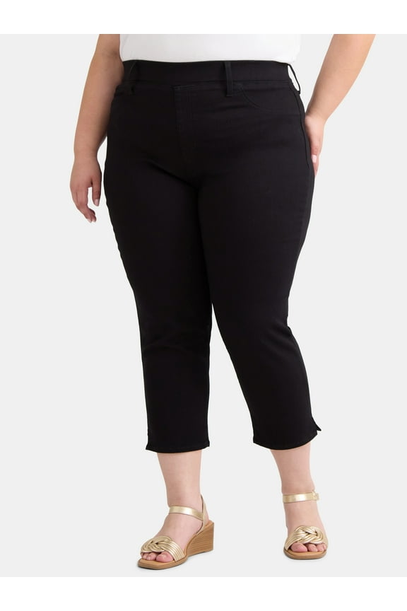 Women's Plus Size High Rise Capri Jeggings, Sizes 0X-5X