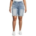 thumbnail image 1 of Terra & Sky Women's Plus Size High Rise Curvy Bermuda Shorts, 1 of 5