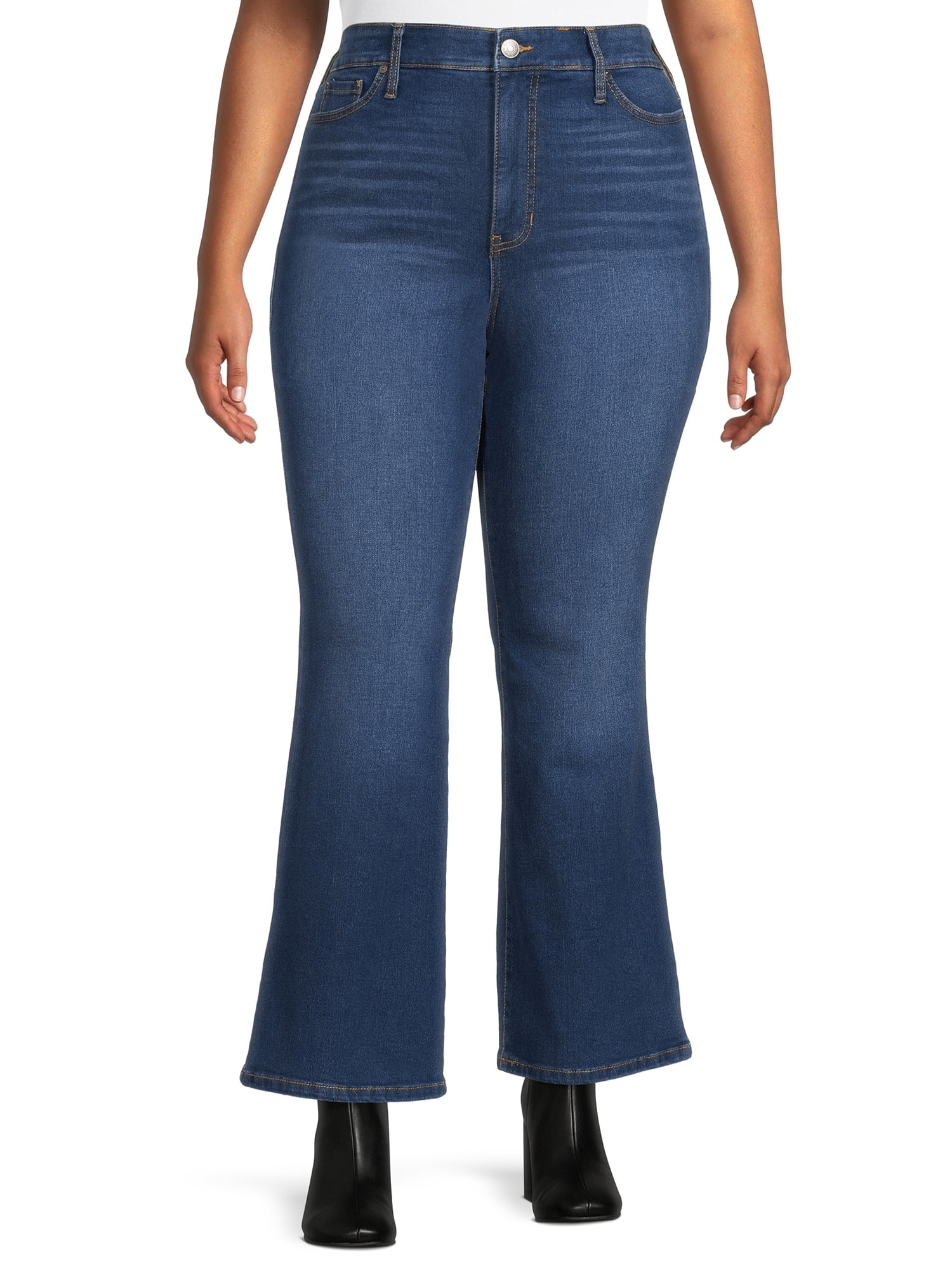 Womens Terra & sky Size 16W Capris Distressed Blue Jeans Raw Hem