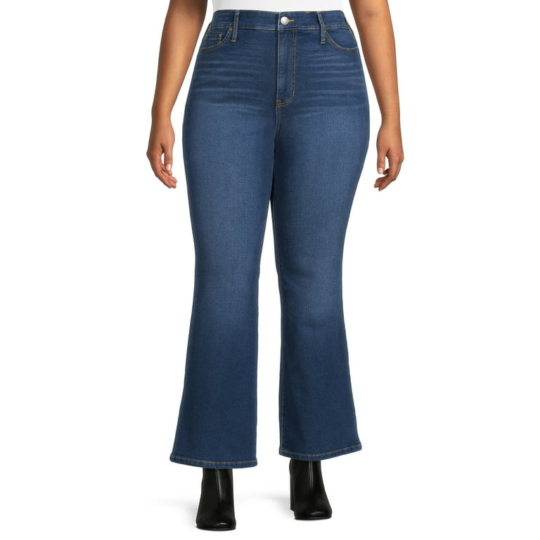 Terra & Sky Women's Plus Size High Waist Bootcut Jeans