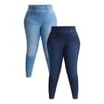 thumbnail image 1 of Terra & Sky Women's Plus Size High Rise Jeggings, 2-Pack, 28" Inseam, Sizes 0X-5X, 1 of 7