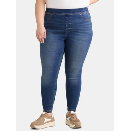 Terra & Sky Women's Plus Size High Rise Skinny Jeggings, Sizes 0X-4X
