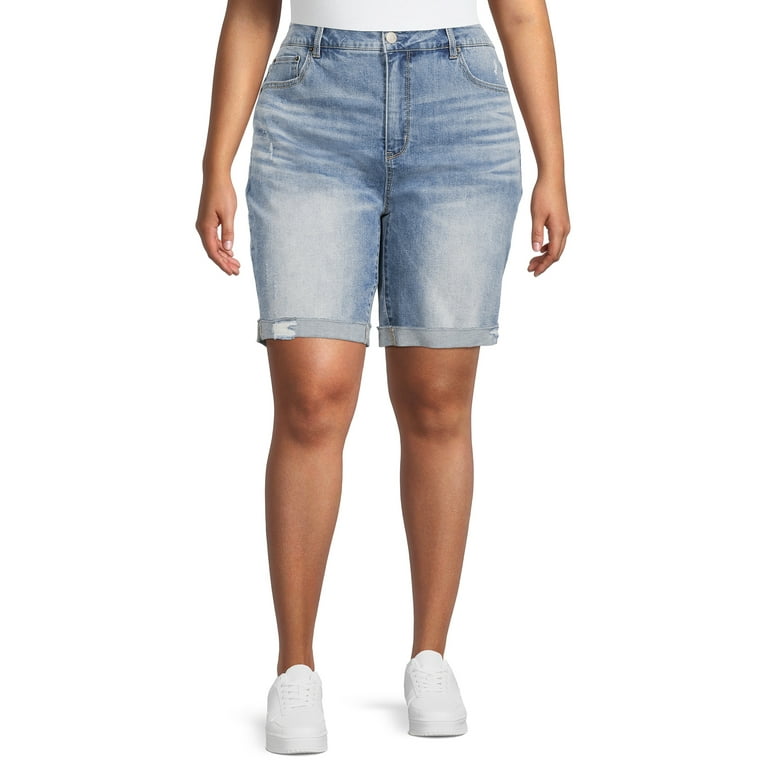 Walmart women's plus shorts on sale