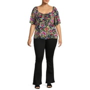 TERRA & SKY Women's Plus Size High Waisted Bootcut Jeans, 32" Inseam