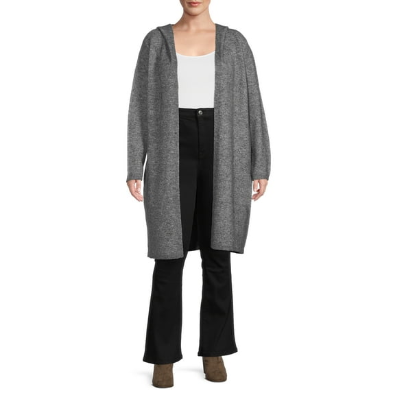 Terra & Sky Women's Plus Size Hooded Duster
