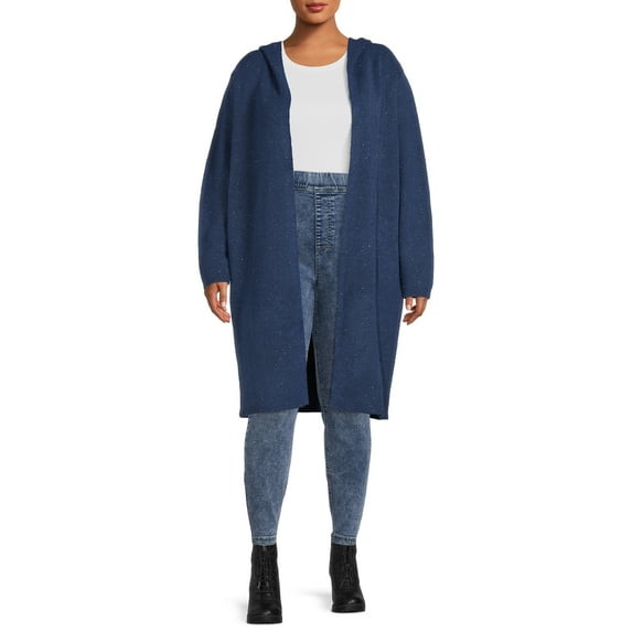 Terra & Sky Women's Plus Size Hooded Duster
