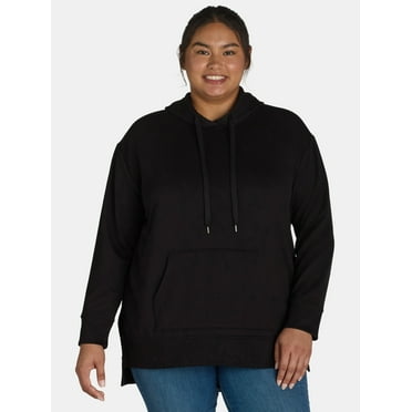 Terra & Sky Women's Plus Size Hooded Fleece Top, Sizes 0X-5X