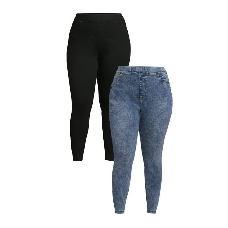 Terra & Sky Women's Plus Size Jegging Jean 2-Pack
