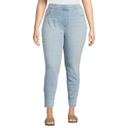 Terra Sky Women's Plus Size Pull-On Denim Capri Jeggings with